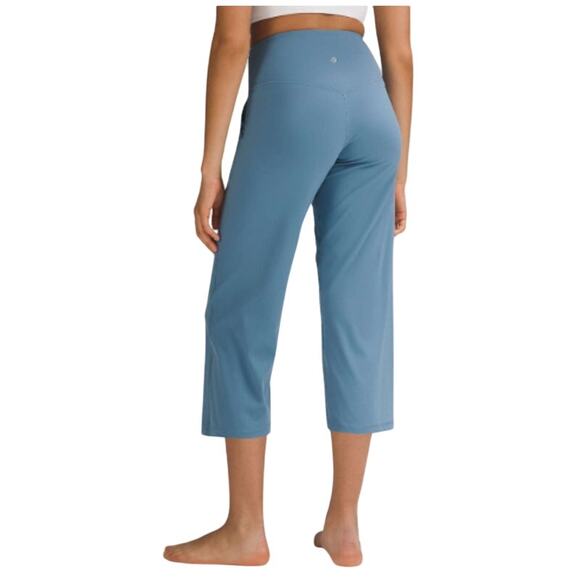 Lululemon 10 Align High Rise Wide Leg Cropped Pant 23" Utility Blue Yoga - Picture 1 of 10